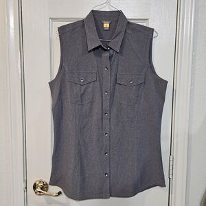 Eddie Bauer Gray Sleeveless Shirt
